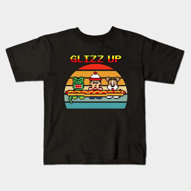 Glizz Up Funny Hot Dog Vintage Kids T-Shirt by Zimmermanr Liame